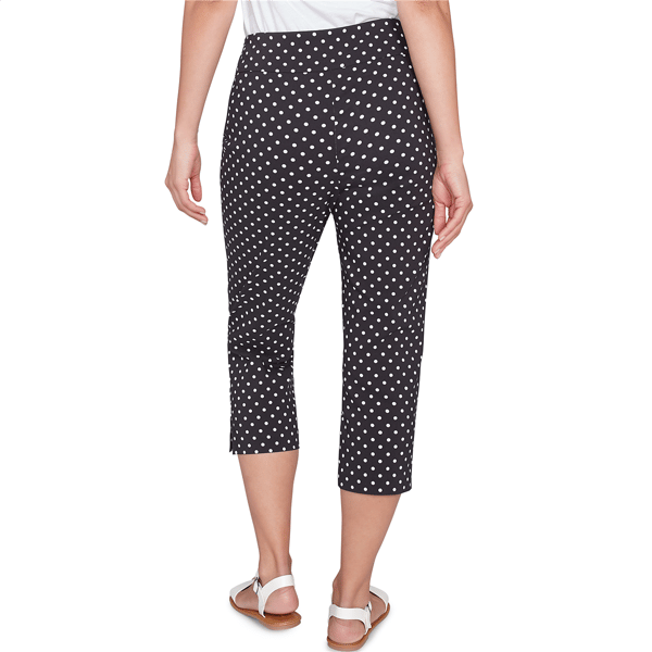 Womens Hearts of Palm In Black & White Polka Dot Capris