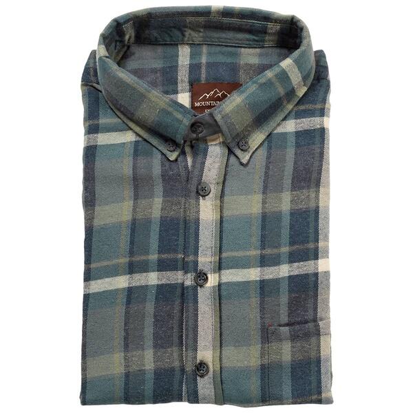Mens Big &amp; Tall Mountain Ridge(R) Flannel Shirt - Green/Blue Joanne - image 