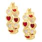 Gianni Argento Lab Ruby Inside Out Heart Hoop Earrings - image 1