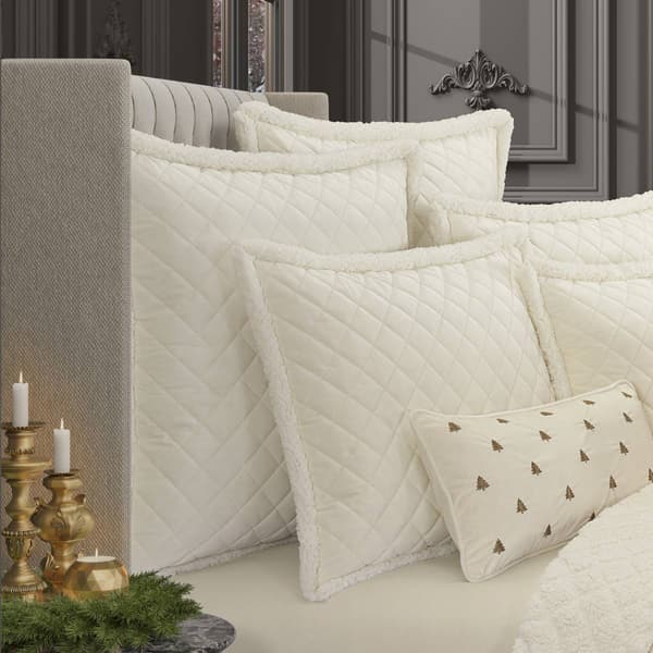 J. Queen New York Casey Sherpa Euro Quilted Sham - image 