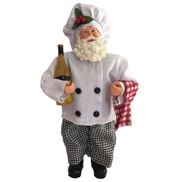 Santa's Workshop 12in. Cooking with Wine Santa Figurine - image 