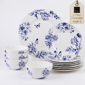 222 Fifth Cassian Embossed Toile Blue 12pc. Dinnerware Set - image 1