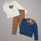 Girls (4-6x) Little Lass® 3pc. Denim Jacket/Top/Leopard Pants Set - image 2
