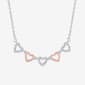 Nova Star(R) Pink Plated Silver Lab Grown Diamond Hearts Necklace - image 1