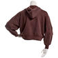 Juniors Pink Rose Fleece Wash Barrel Sleeve Boxy Zip Hoodie - image 2