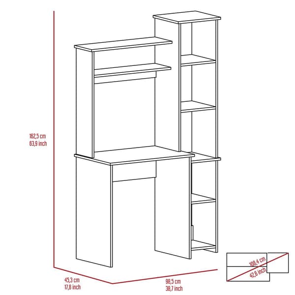 FM FURNITURE Nashville Desk w/ Shelving