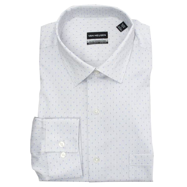 Mens Van Heusen(R) Regular Fit Dress Shirt - Blue  Rain Print - image 