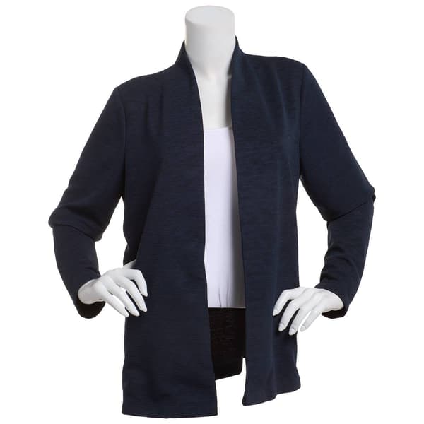 Petite Briggs Long Sleeve Jacquard Open Pocket Cardigan - image 