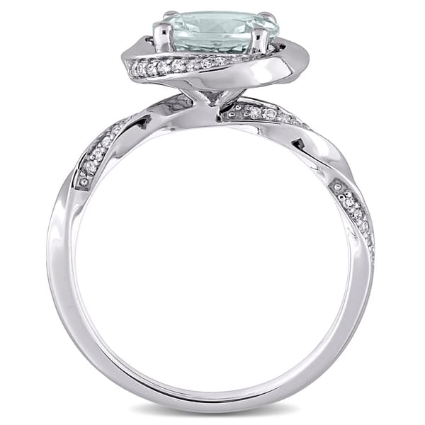 Gemstones Classics&#8482; 10kt. White Gold Aquamarine Swirl Ring