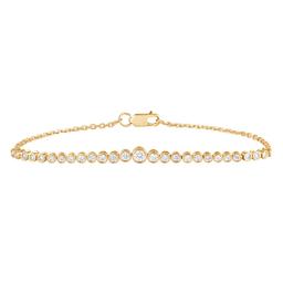 Nova Star(R) Gold Plated Graduated Bezel Diamond Tennis Bracelet