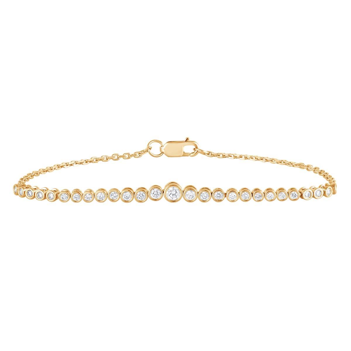 Nova Star(R) Gold Plated Graduated Bezel Diamond Tennis Bracelet