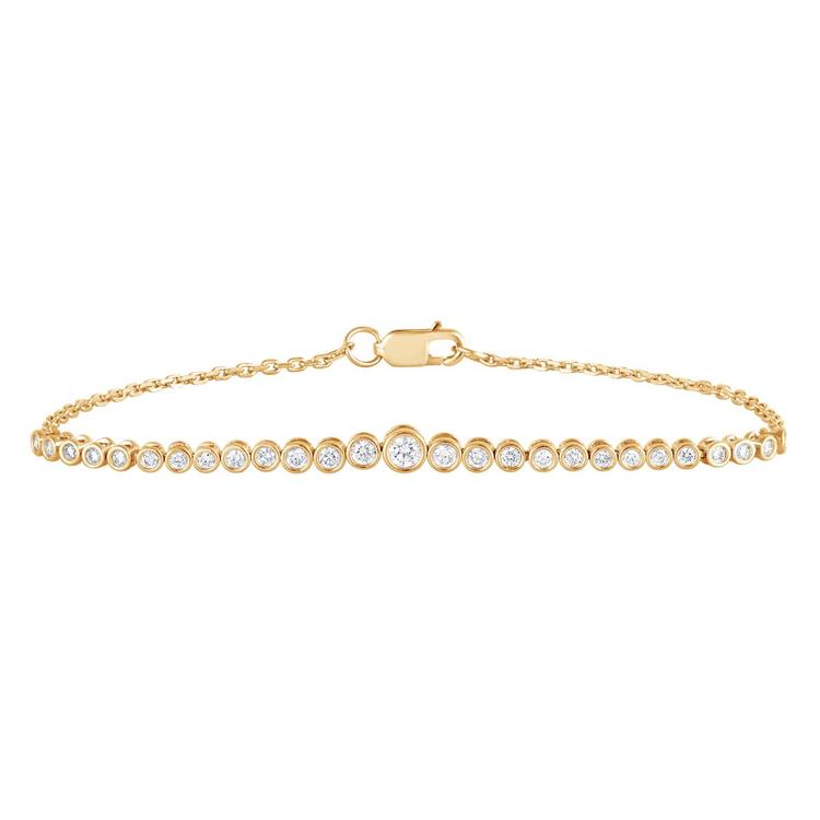 Nova Star(R) Gold Plated Graduated Bezel Diamond Tennis Bracelet
