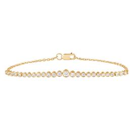 Nova Star&#40;R&#41; Gold Plated Graduated Bezel Diamond Tennis Bracelet