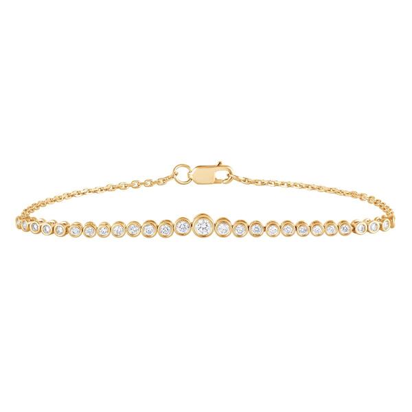 Nova Star&#40;R&#41; Gold Plated Graduated Bezel Diamond Tennis Bracelet - image 