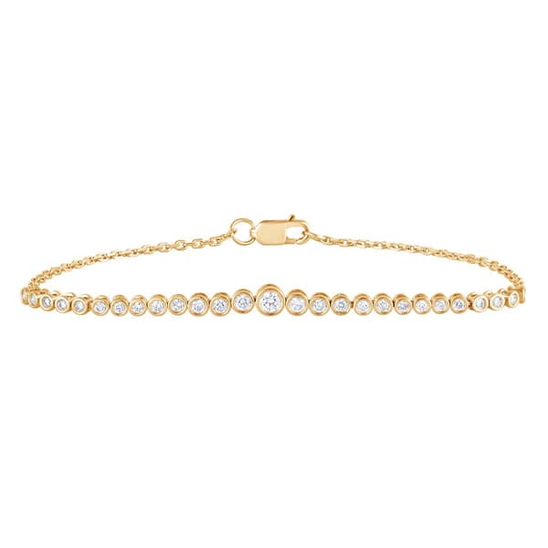 Nova Star(R) Gold Plated Graduated Bezel Diamond Tennis Bracelet - image 