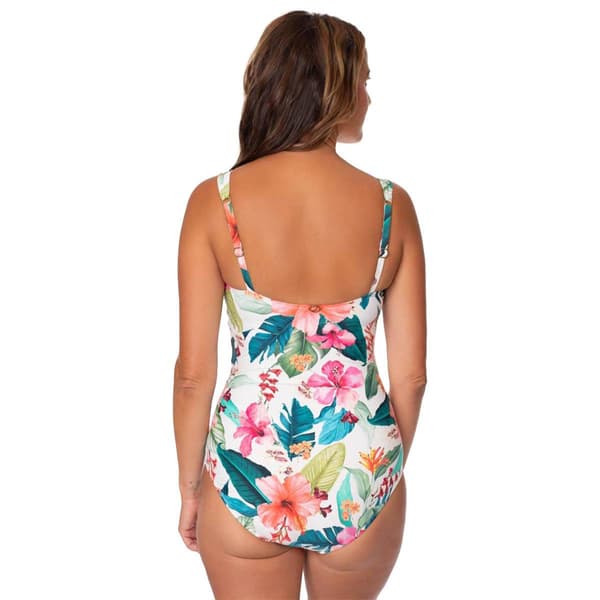 Womens Jantzen Hawaiian Sun Surplice One Piece Swimsuit