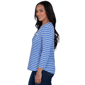 Womens Ruby Rd. Game of Luxe Long Sleeve Stripe Tee - image 4