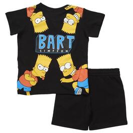 Boys &#40;4-7&#41; Freeze Bart Simpson Tee & Shorts Set - Black