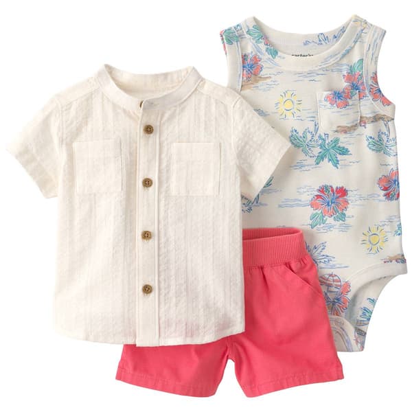 Baby Boy (3-24M) Carter''s Tropical Beach Bodysuit/Top/Short Set - image 