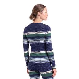 Womens LANDS'' END Fairisle Long Sleeve Crew Neck Top