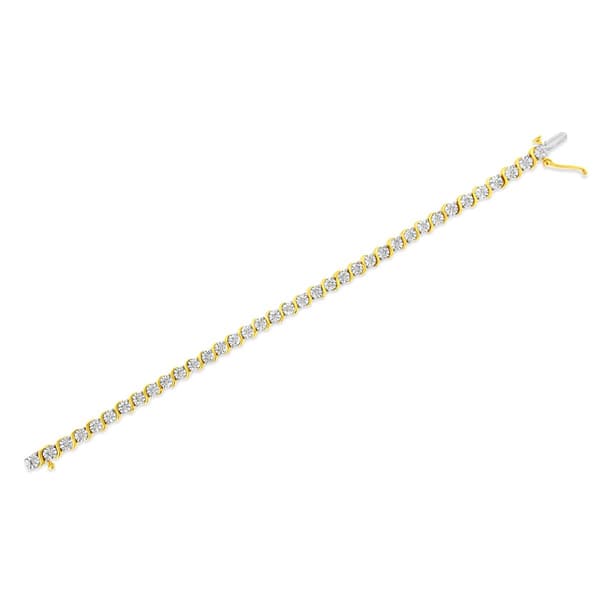 Haus of Brilliance 14kt. Yellow Gold S-Link Tennis Bracelet - image 