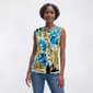Womens Kasper Sleeveless Twist Neck Leaf Blouse - image 1