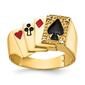 Mens Gentlemens Classics&#40;tm&#41; 14kt. Gold Diamond Playing Cards Ring - image 1