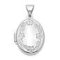 Gold Classics&#40;tm&#41; 14kt. White Gold 17mm Oval Floral Engraved Locket - image 1