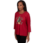 Womens Alfred Dunner Classics 3/4 Sleeve Christmas Tree Blouse - image 2