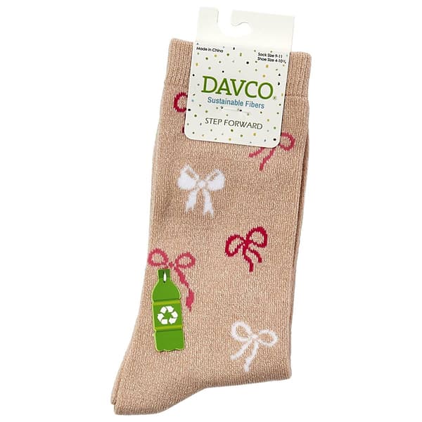 Womens Davco(R) Assorted Bows Crew Socks - image 