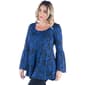 Plus Size 24/7 Comfort Apparel Blue Floral Bell Sleeve Tunic - image 3