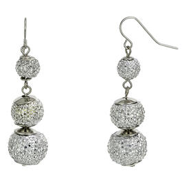 Ashley Cooper&#40;tm&#41; Silver-Tone Crystal Graduated Fireball Earrings
