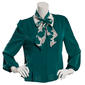 Womens Adrianna Papell Long Sleeve Neck Scarf Button Front Blouse - image 2