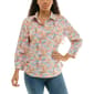 Womens Zac & Rachel 3/4 Sleeve Positano Casual Button Down - image 1