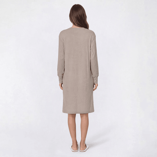 Womens Poppy & Clay Long Sleeve Drop Needle Nightgown w/ Pockets