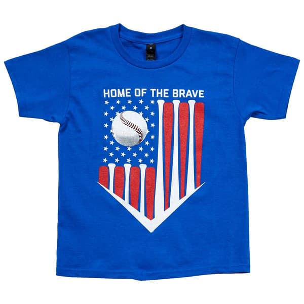 Boys (8-20) Home of the Brave Home Plate Flag Graphic Tee - image 