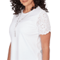 Womens Alfred Dunner Classics Short Eyelet Sleeve Solid Blouse - image 5
