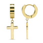 Mens Lynx Gold-Tone Ion Plated Cross Hoop Earrings - image 3