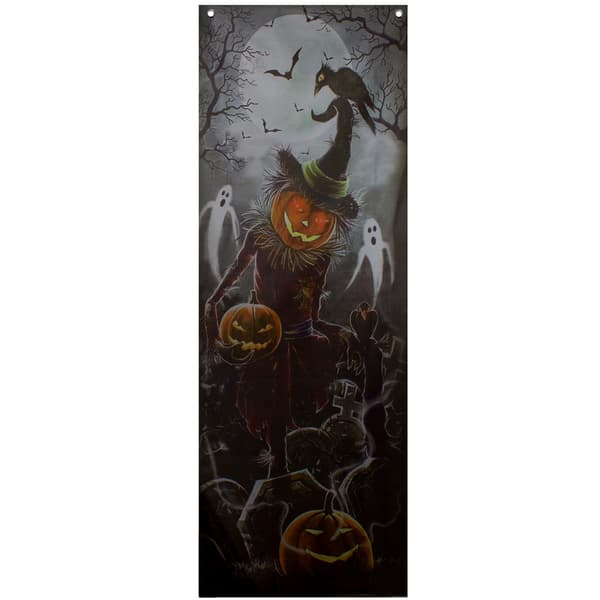 Northlight Seasonal Scary Jack-O'-Lantern Halloween Door Decor - image 