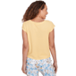 Womens Emaline Boston Cap Sleeve Wavy Tie Front Tee - image 2