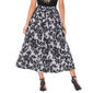 Womens NY Collection Pull On Black Floral Hacci Midi Skirt - image 2