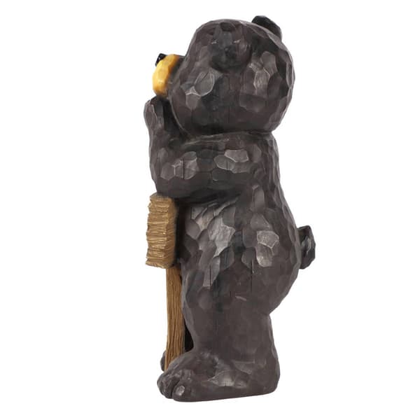 Hi-Line Gift Bear Leaning on Welcome Sign Garden Statue