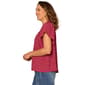 Plus Size Democracy Short Sleeve Ruffle Split Neck Woven Blouse - image 3