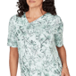 Womens Emaline Verde Grove I Asymmetrical V Neck Floral Blouse - image 5