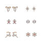 6pc. Bow/Star/Gingerbread Man/Reindeer/Snowflake/Crystal Earrings - image 1