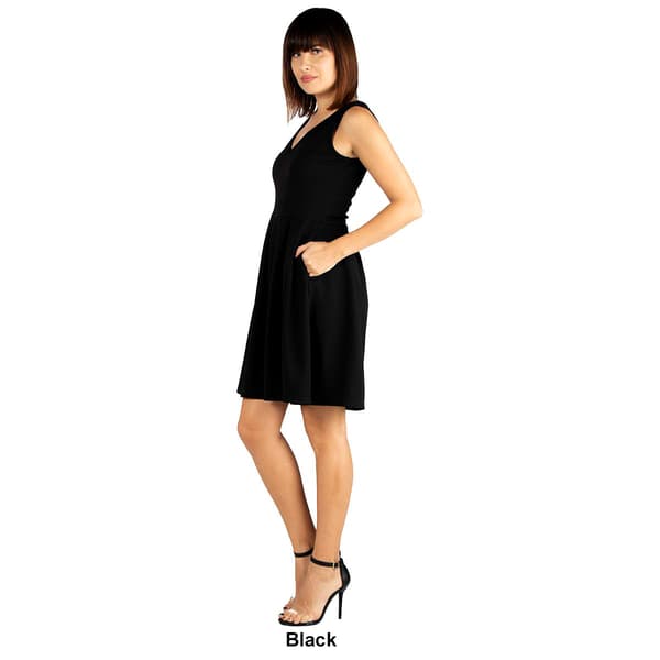 24/7 Comfort Apparel Knee Length Fit & Flare Dress w/ Pockets