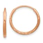 Gold Classics(tm) 14mm. 14kt. Rose Diamond Cut Hoop Earrings - image 1