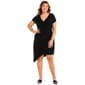 Juniors Plus Derek Heart Scuba Crepe Surplice Wrap Midi Dress - image 1