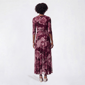 Womens Vivid Aura 3/4 Sleeve Leaf Mesh Maxi Dress - image 2
