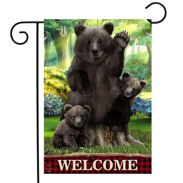 Briarwood Lane Black Bear Welcome Garden Flag - image 